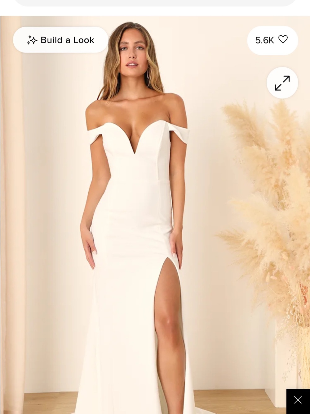 Lulu's Strapless White Sweetheart Wedding Gown with High Slit